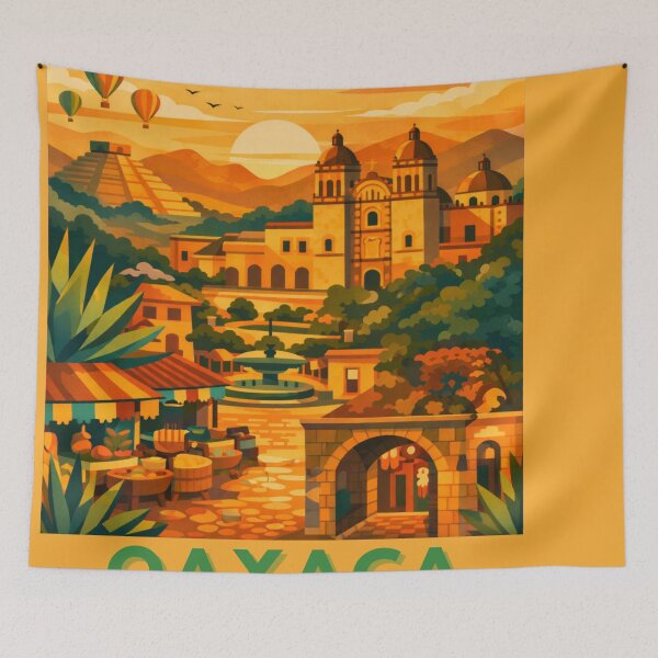 Item preview, Oaxaca Mexico Vintage Travel Art  designed and sold by MatthewHeights.