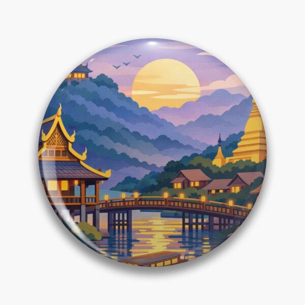 Item preview, Luang Prabang Laos Vintage Travel Art designed and sold by MatthewHeights.