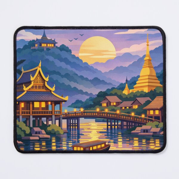 Item preview, Luang Prabang Laos Vintage Travel Art designed and sold by MatthewHeights.