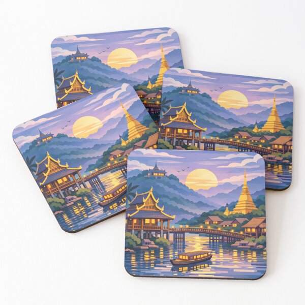 Item preview, Luang Prabang Laos Vintage Travel Art designed and sold by MatthewHeights.