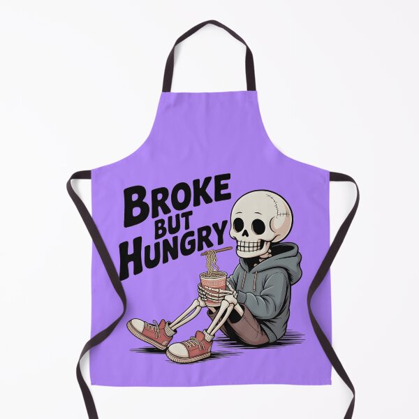 Item preview, Broke But Hungry Skeleton T-Shirt | Funny Ramen Noodles Skeleton Graphic Tee designed and sold by Raw Tigers.