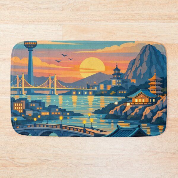 Item preview, Busan South Korea Vintage Travel Art  designed and sold by MatthewHeights.