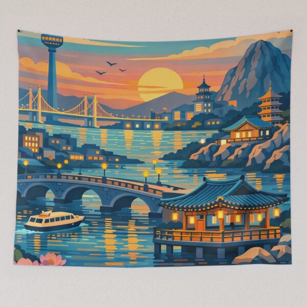 Item preview, Busan South Korea Vintage Travel Art  designed and sold by MatthewHeights.