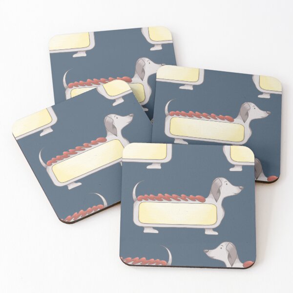 Item preview, Hot dog sausage dog navy blue designed and sold by Bonny-Shatwell.