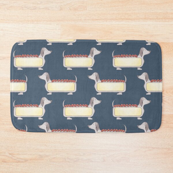 Item preview, Hot dog sausage dog navy blue designed and sold by Bonny-Shatwell.