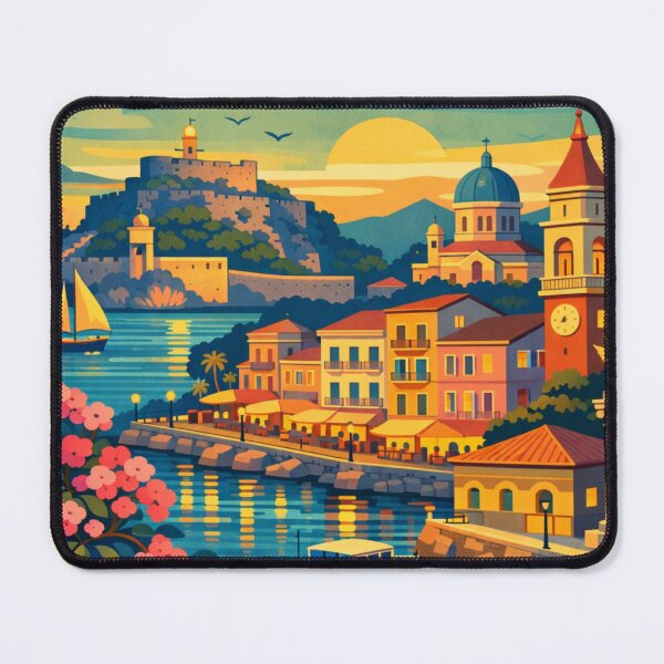 Item preview, Corfu Greece Vintage Travel Art designed and sold by MatthewHeights.