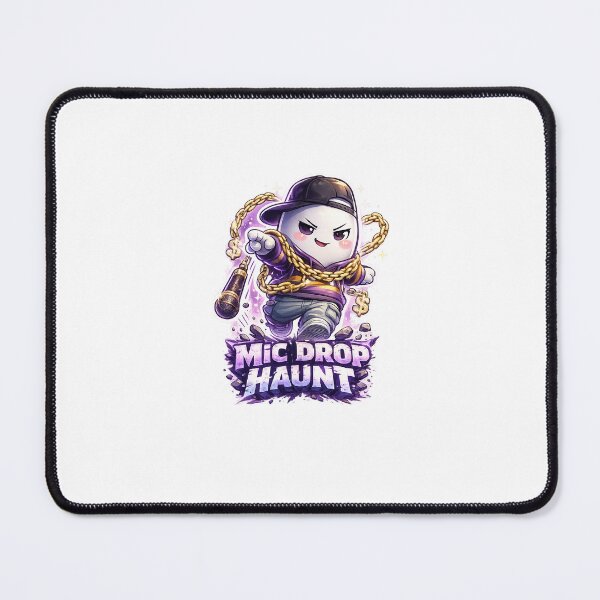 Item preview, Kawaii Chibi Ghost “Mic Drop Haunt” Sticker – Cute Sassy Ghost with Bling Chains & Purple Glow designed and sold by SparkVault.