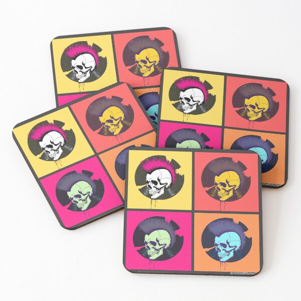 Item preview, Punk Rock Mohawk Skull Vinyl Pop Art - Retro Music Street Art #1 designed and sold by Message from Earth.