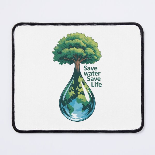 Item preview, Save Water Save Life Earth Tree Art designed and sold by Nuvoro Eco Awareness.