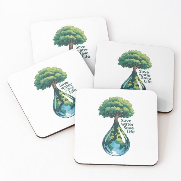 Item preview, Save Water Save Life Earth Tree Art designed and sold by Nuvoro Eco Awareness.