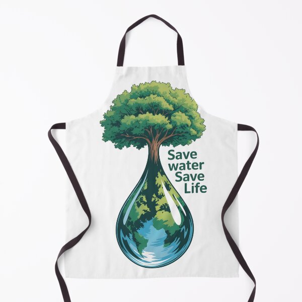 Item preview, Save Water Save Life Earth Tree Art designed and sold by Nuvoro Eco Awareness.