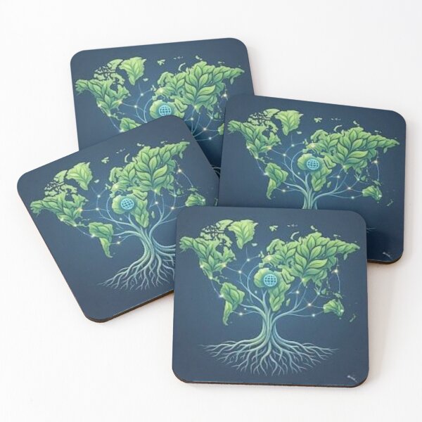 Item preview, Connected World Eco-Map - Global Sustainability Tree of Life Network designed and sold by GiftzCircle.