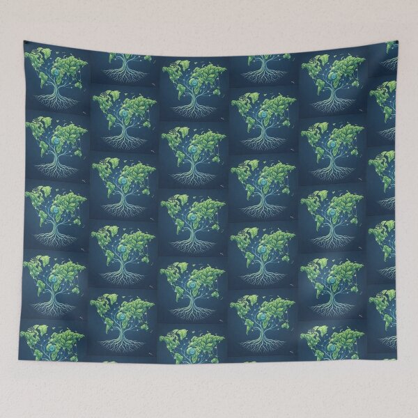 Item preview, Connected World Eco-Map - Global Sustainability Tree of Life Network designed and sold by GiftzCircle.