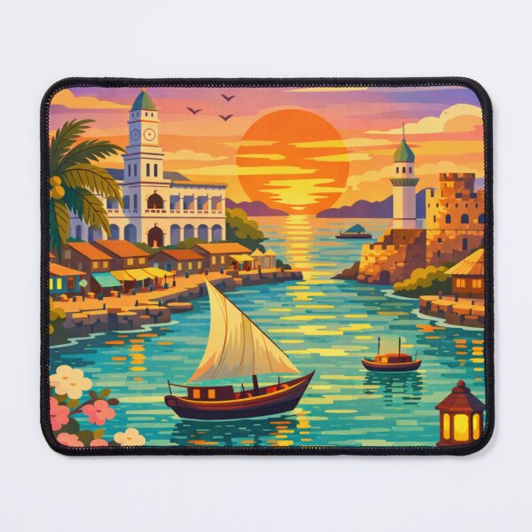 Item preview, Zanzibar City Tanzania Vintage Travel Art designed and sold by MatthewHeights.