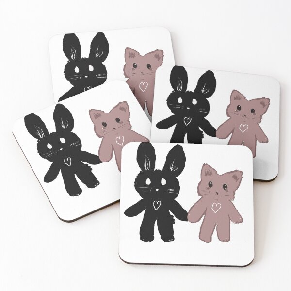 Item preview, Kitty and bunny chiibi holding hands designed and sold by MysticRacoon6.