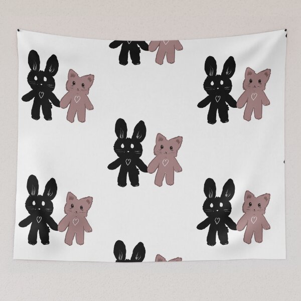Item preview, Kitty and bunny chiibi holding hands designed and sold by MysticRacoon6.