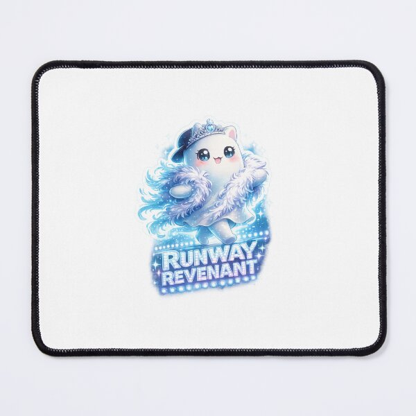 Item preview, Kawaii Ghost “Runway Revenant” Sticker – Catwalk Pose with Feather Boa & Neon Blue Glow designed and sold by SparkVault.