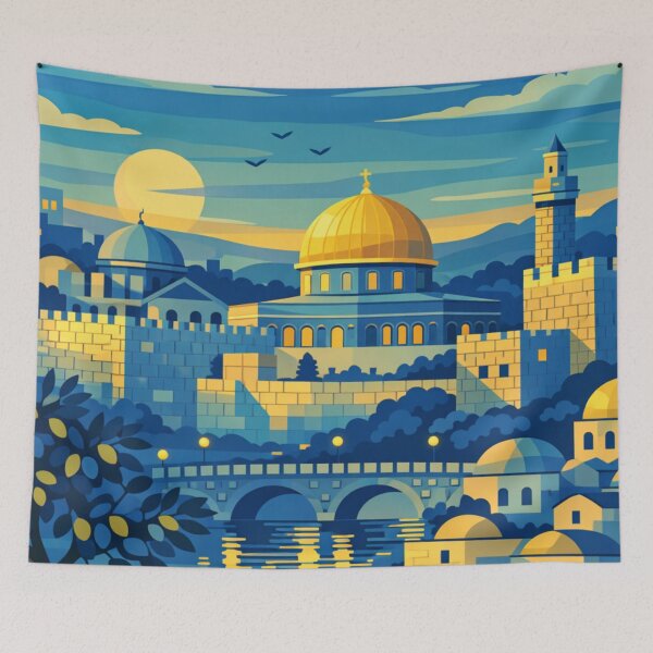 Item preview, Jerusalem Israel Vintage Travel Art designed and sold by MatthewHeights.