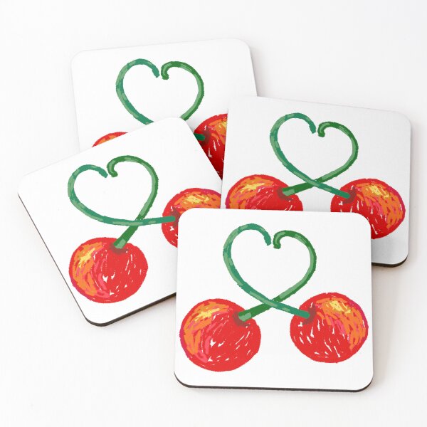 Item preview, Charming cherry hearts cute kawaii hand drawn elements designed and sold by artemis-art3.