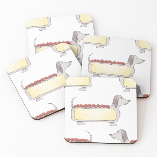 Item preview, Hot dog sausage dog white print  designed and sold by Bonny-Shatwell.