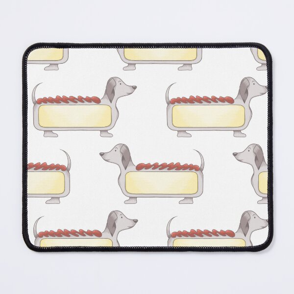 Item preview, Hot dog sausage dog white print  designed and sold by Bonny-Shatwell.