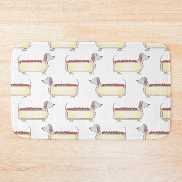 Item preview, Hot dog sausage dog white print  designed and sold by Bonny-Shatwell.