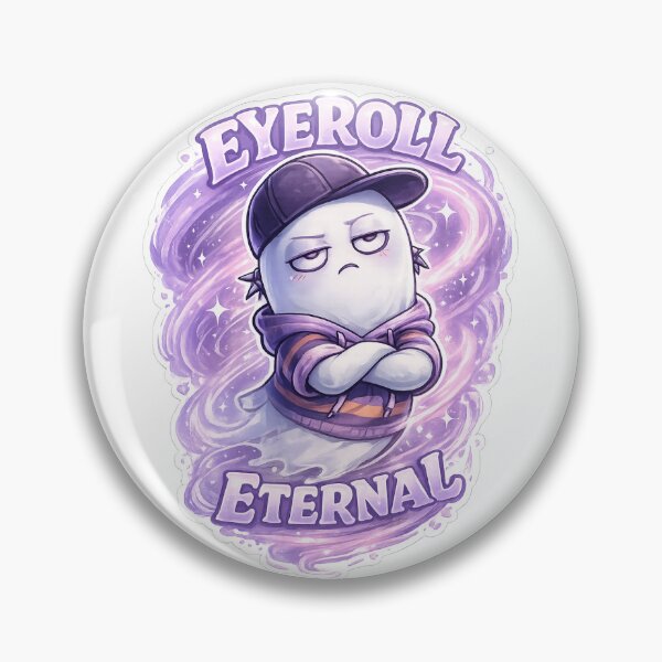 Item preview, Cute Sassy Ghost Sticker – “Eyeroll Eternal” Kawaii Ghost with Attitude, Lavender Mist & Vortex Text designed and sold by SparkVault.