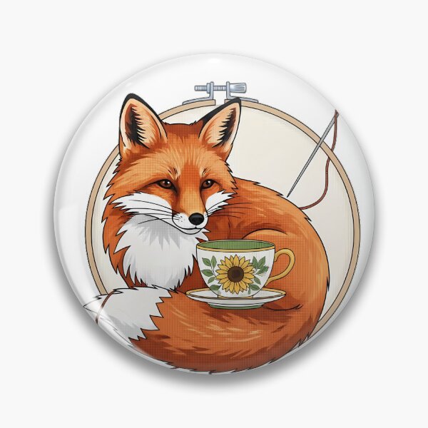 Item preview, Needlepoint Teacup Fox designed and sold by pumsquare.