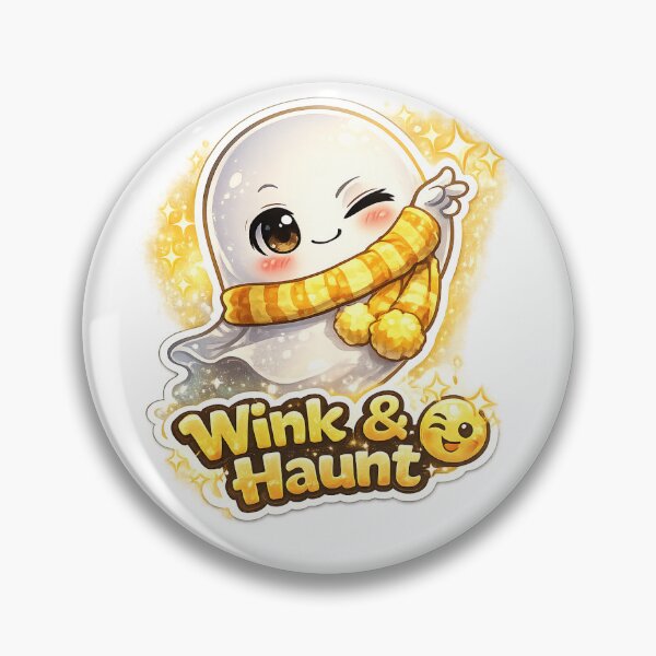 Item preview, Wink & Haunt – Adorable Swag Ghost Winking Sticker Design designed and sold by SparkVault.