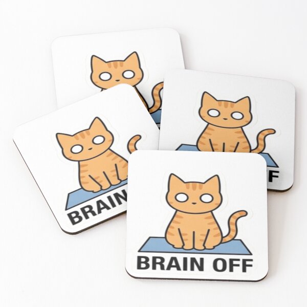 Item preview, Brain Off Cat Sticker – Funny Lazy Cat No Thinking Design designed and sold by Velora Design .