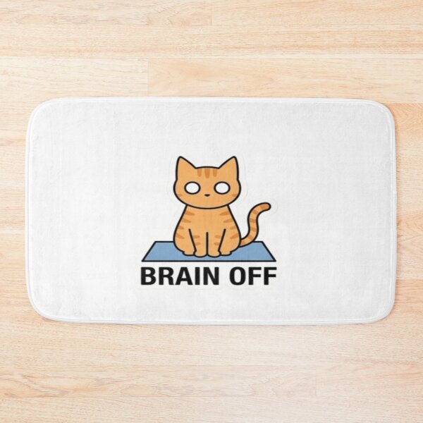 Item preview, Brain Off Cat Sticker – Funny Lazy Cat No Thinking Design designed and sold by Velora Design .