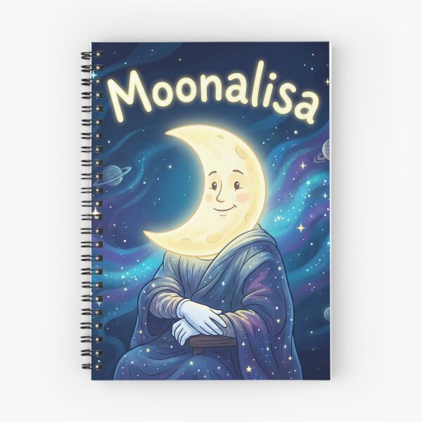 Item preview, Moonalisa – Funny Mona Lisa Parody with Moon in Space designed and sold by WordPlayStudio.