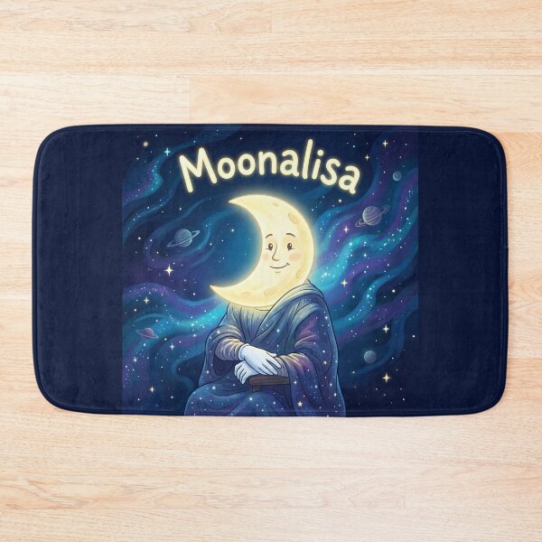 Item preview, Moonalisa – Funny Mona Lisa Parody with Moon in Space designed and sold by WordPlayStudio.