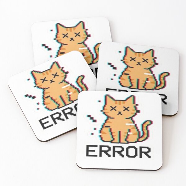 Item preview, Error Cat Sticker – Glitch Cat Funny Tech Humor Design designed and sold by Velora Design .