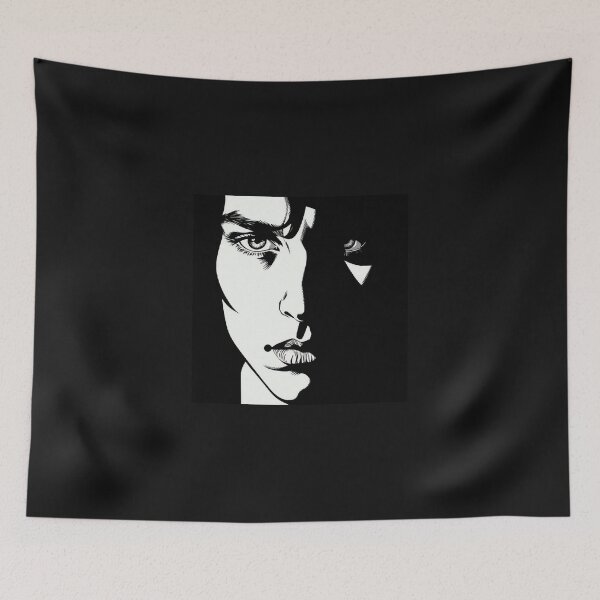 Item preview, Shadowed Gaze: Monochrome Noir Portrait designed and sold by CrazyRedBubble1.
