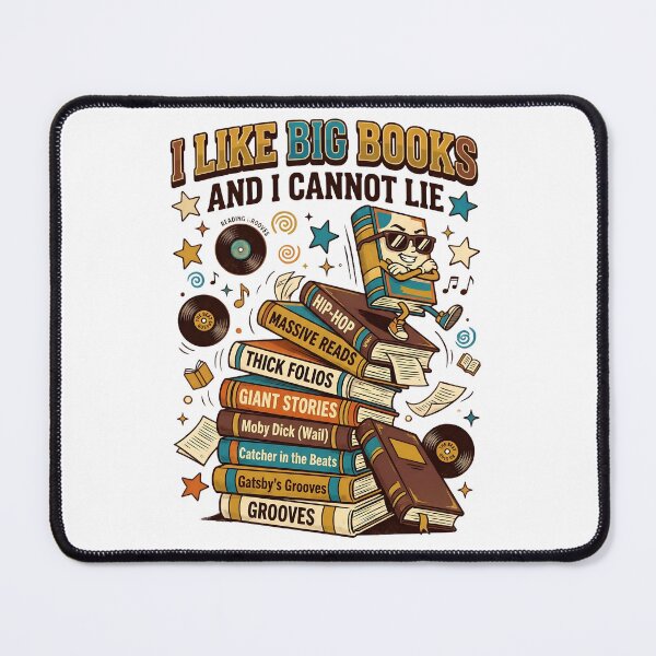Item preview, I LIKE BIG BOOKS AND I CANNOT LIE Bookworm Pun · Library Humor designed and sold by LuxePrint Society.