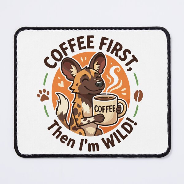 Item preview, Funny African Wild Dog Coffee Lover designed and sold by JessArty ⭐⭐⭐⭐⭐.