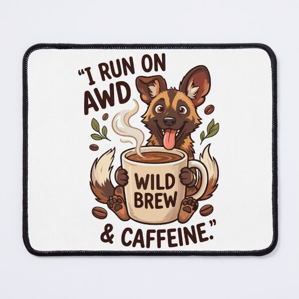 Item preview, Funny African Wild Dog Coffee Quote Art designed and sold by JessArty ⭐⭐⭐⭐⭐.