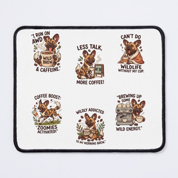 Item preview, African Wild Dog Coffee Lover Quote Mini Collection Funny Caffeine Set designed and sold by JessArty ⭐⭐⭐⭐⭐.