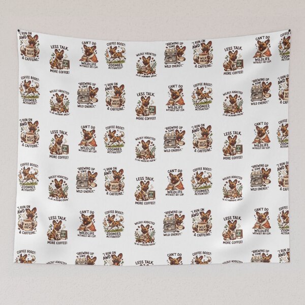 Item preview, African Wild Dog Coffee Lover Quote Mini Collection Funny Caffeine Set designed and sold by JessArty ⭐⭐⭐⭐⭐.