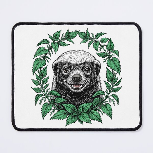 Item preview, Honey badger with nettles designed and sold by krabbaraban.
