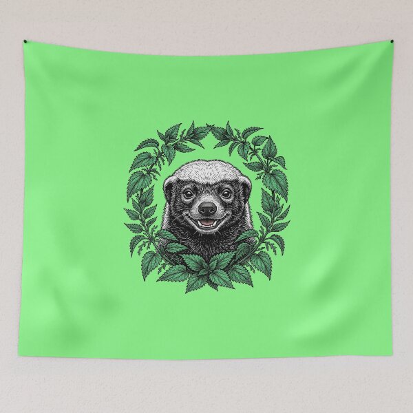 Item preview, Honey badger with nettles designed and sold by krabbaraban.