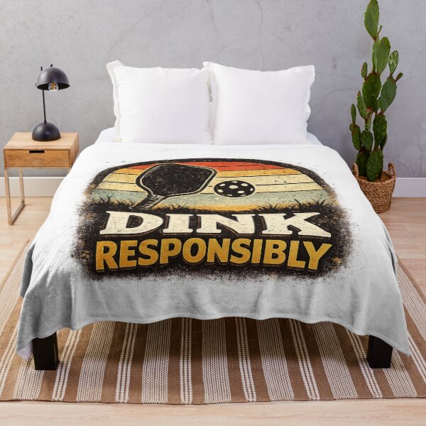 Item preview, Dink Responsibly Funny Pickleball Retro Sunset designed and sold by CozyRetirementGifts.
