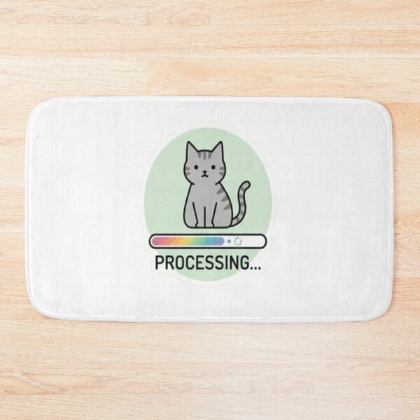 Item preview, Processing Cat Sticker – Loading Brain Funny Cat Design designed and sold by Velora Design .