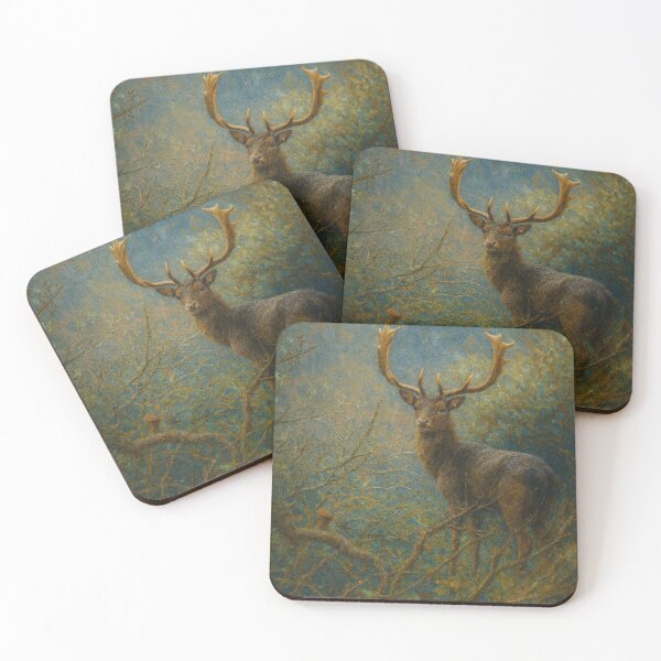 Item preview, Majestic Stag in Woodland Glade: Painterly Canvas Art designed and sold by ChirpInc.