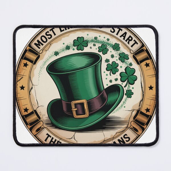 Item preview, Vintage Badge Leprechaun Hat with Clover Magic designed and sold by Bloomkept.