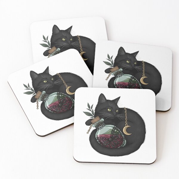 Item preview, Black Lace Potion Cat designed and sold by IllumeInk.