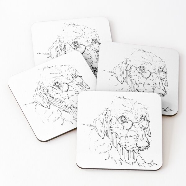 Item preview, Funny Wire Haired Dachshund Drawing | Sausage Dog Lover Gift | Cute Doxie Line Art Print designed and sold by ArtofDogsbySeb.