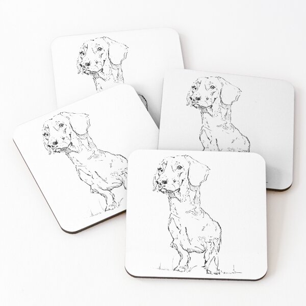 Item preview, Cute Dachshund Drawing | Adorable Sausage Dog Lover Gift | Doxie Line Art Print designed and sold by ArtofDogsbySeb.