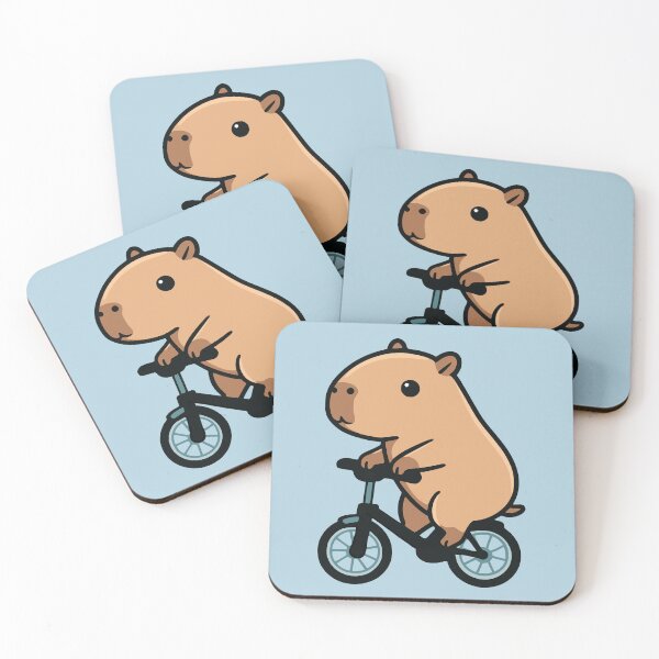 Item preview, Cute Capybara Riding Bike Kawaii Animal Illustration designed and sold by NosandEdgy.